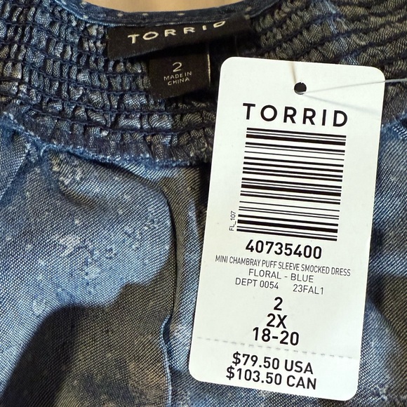 Torrid Blue Mini Dress with Stylish Design - Picture 10 of 10